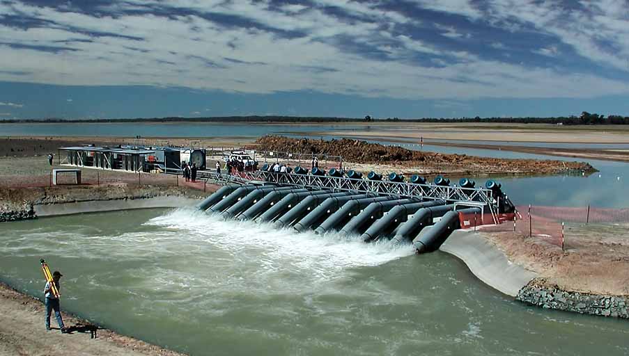 Twelve axial-flow pumps in line